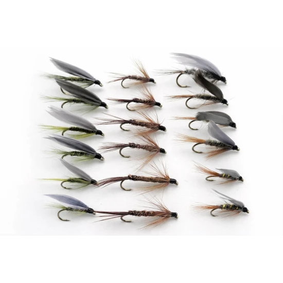 18 Wet Flies - Hares Ear ,Pheasant Tail, Medium Olive