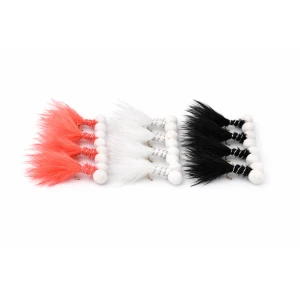 12 Booby Trout Flies - Black, White, Coral