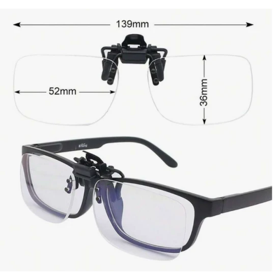 Ultra‑Light Clip-On Magnifiers +2.5