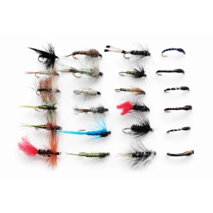 24 Mixed Trout Flies, Crisp Buzzer,Dry,Nymph Wets