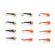 12 BARBLESS Goldhead Buzzer - SBK Black and Orange