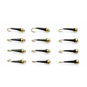 12 Barbless Goldhead Buzzer - SBK Olive and Black