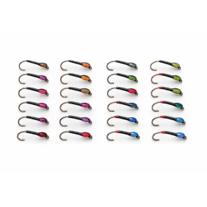 24 Barbless Quill Buzzer Flies - Full Colour Range