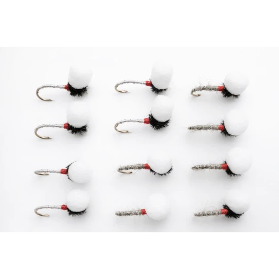 12 Barbless Suspender Buzzer - Hares Ear and White