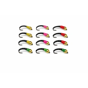 12 Barbless Goldhead Okey Dokey  - Blacks