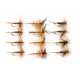 12 Dry Flies - Whickhams, Brown Midge & Pheasant Tail