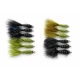 12 Barbless Goldhead Flash Damsels - Olive & Black