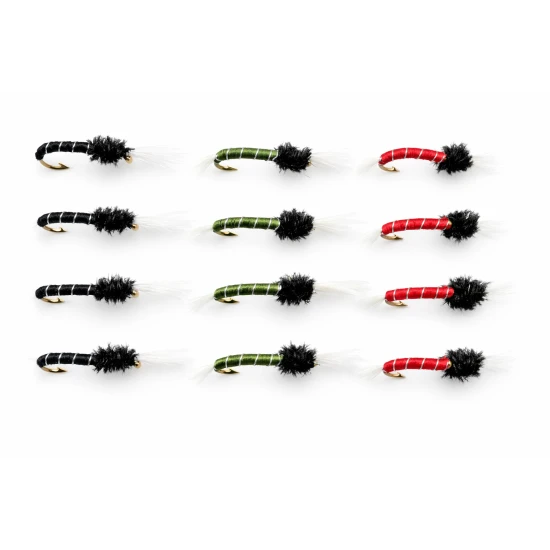 12 Barbless Standard Buzzer - Black, Olive  Red