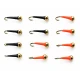 12 Barbless Goldhead Buzzer - SBK Orange and Olive