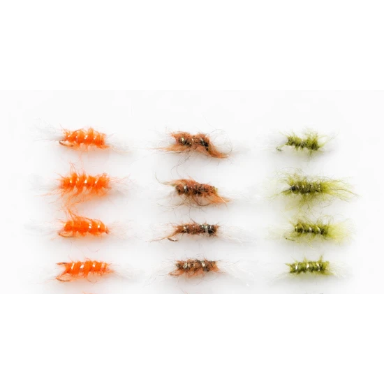 12 Barbless Shipman Buzzer - Orange, Brown & Olive