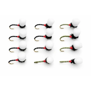 12 Barbless Suspender Buzzer - Black and Olive
