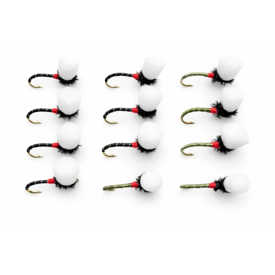 12 Barbless Suspender Buzzer - Black and Olive