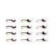 12 Barbless Suspender Buzzer - Black, Olive, White and Hares Ear
