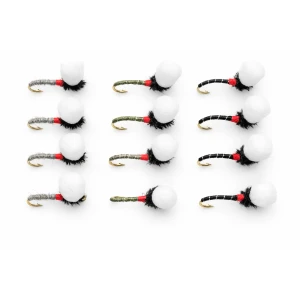 12 Barbless Suspender Buzzer - Black, Olive & Hares Ear
