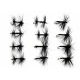 12 Dry Flies - Black Spider and Knotted Midge