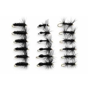 18 Dry Flies  - Ant, Black & Peacock and Knotted