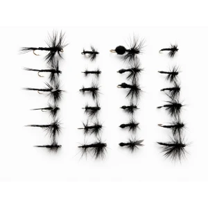 24 Black Dries, Spider, Gnats, Midge, Ants
