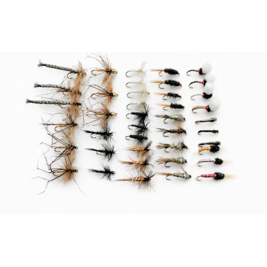 40 Trout Flies, Dry, Nymph and Buzzer Mixed hook size