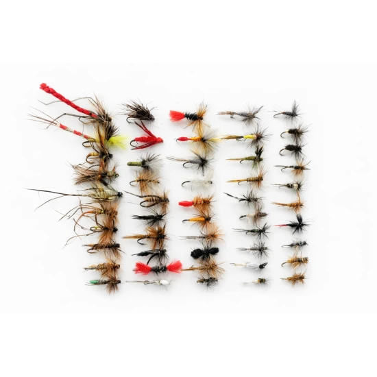 50 Barbless Random Dry Flies
