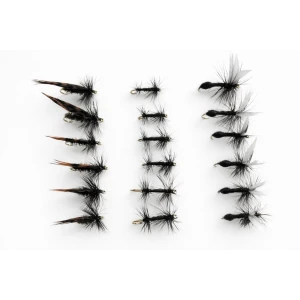 18 Barbless Dry Flies  - Alder, Ant and Knotted Midge