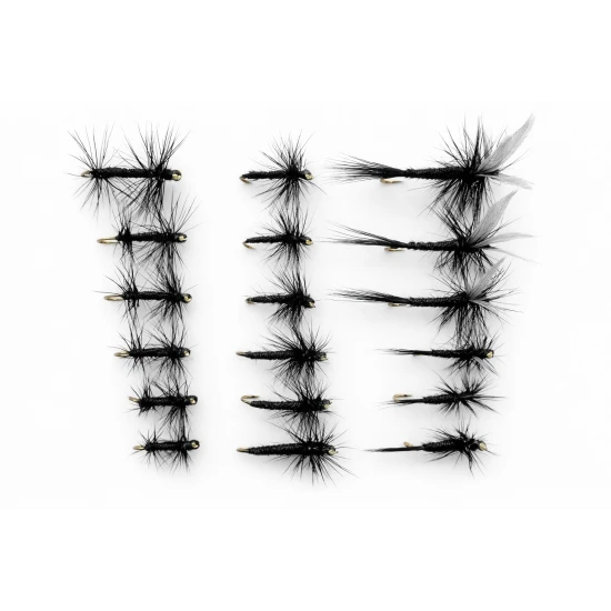 18  Barbless Dry Flies  - Midge,Spider, Gnat