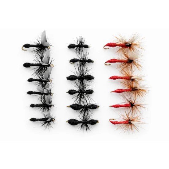 18 Ants Dry Flies - Traditional, Winged, Red Para Ant