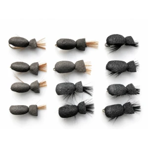 12 Dry Flies - Beetles, Black and Brown (Standards)