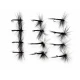 12 Dry Flies - Black Spider and Black Gnat