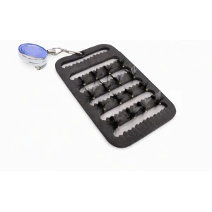 16 Dries - Gnat, Spider, Ant, Midge - on a Fly Patch with a Zinger