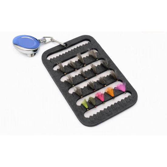 16 CDC F Flies - inc Coloured Wing on a Fly Patch with a Zinger