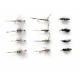 12 Dry Flies - Griffiths Gnat, Grey Hen & Greenwell and Grizzly