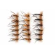 18 Barbless Hoppers- Black, Brown & Orange