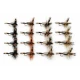 16 Barbless Humpy Flies - Black, Brown, Yellow, Olive