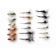 18 Parachute Dry Flies, mixed colours