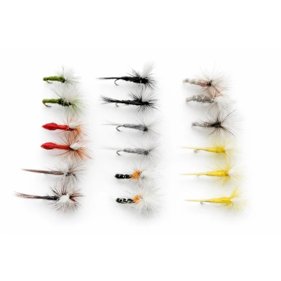 18 Barbless Parachute Dry Flies - 8 varieties