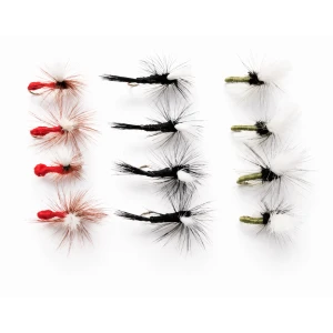 12 Parachute Dries - Olive Para, Black Gnat Para, Red Ant