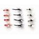 12 Parachute Dries - Olive Para, Black Gnat Para, Red Ant