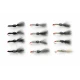 12 Barbless Shuttlecock Flies - Olive, Black & Hares ear