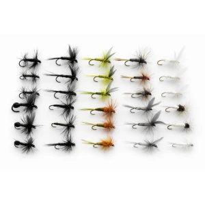 30 Mixed Barbless Dry Flies, 10 Varieties