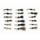 18 CDC Shuttlecocks - Black, Olive & Hares ear