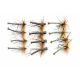 12 Barbless Unweighted Daddy's - Natural detached, Olive detached and Brown Foam