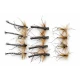 12 Barbless Detached Daddy Unweighted, Brown Foam, Natural Detached, Standard