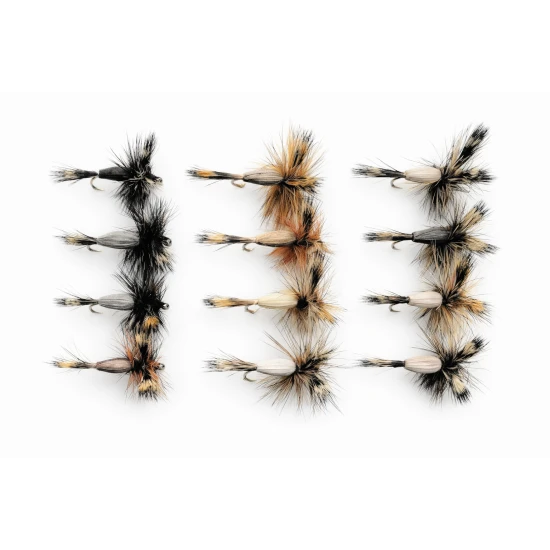 12 Barbless Mixed Colour Humpy