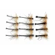 12 Barbless Detached Daddy Unweighted, Natural,Olive & Black