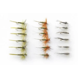 18 Dry Flies - Jingler, Olive Dun, Grey Duster