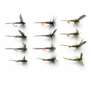 12 Dry Flies - Blue Dun, Olive Dun & Iron Blue Dun