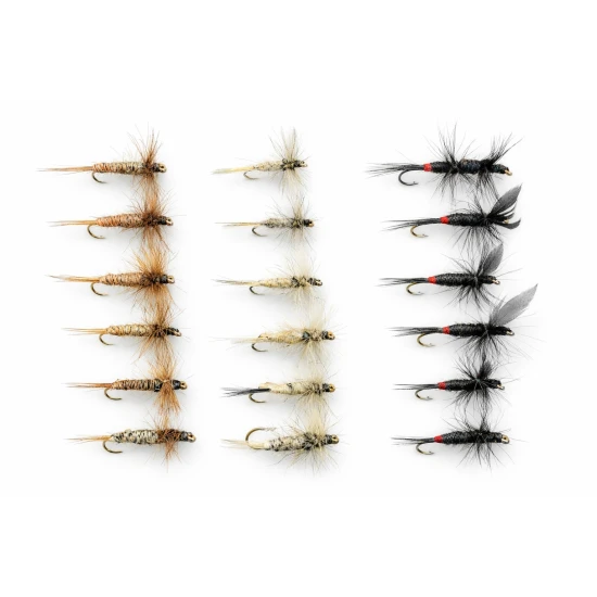 18 Dry Flies  - Grey Duster, Kites Imp and Iron Blue