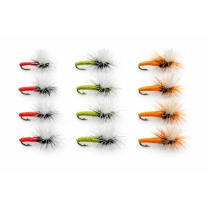 12 klinkhammer Dry Flies - Beige, Red and Olive