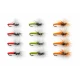12 Barbless klinkhammer Dry Flies - Beige, Red and Olive