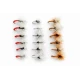 18 Barbless klinkhammers, Red White and beige